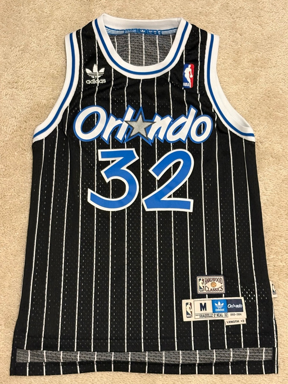 Adidas Hardwood Classics Shaquille O'Neal Orlando Magic Jersey (Kids Size M)